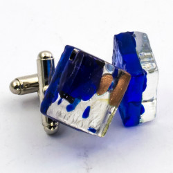 Gemelli con supporto metallico di colore argento