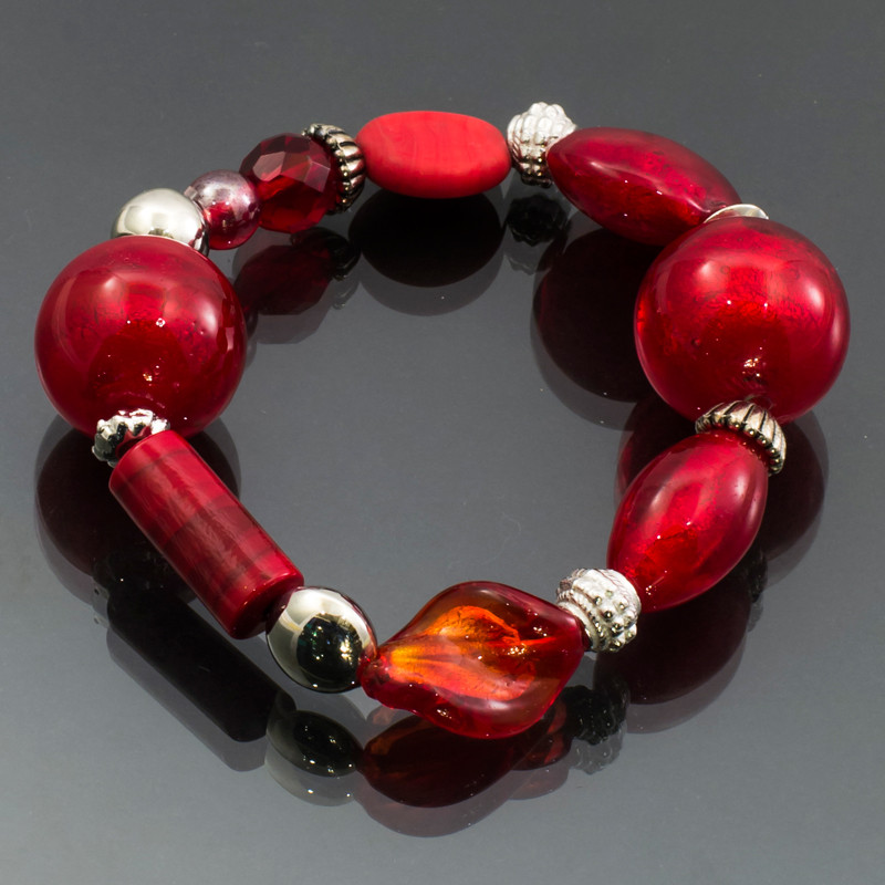 Bracciale mosaico rosso