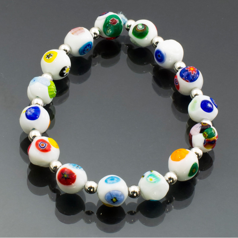 Bracciale murrina tonda bianca Bracciale murrina tonda bianca