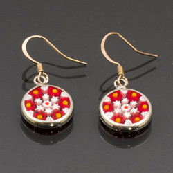 Orecchini argento rosso