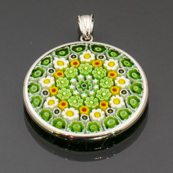 Pendente murrina argento verde